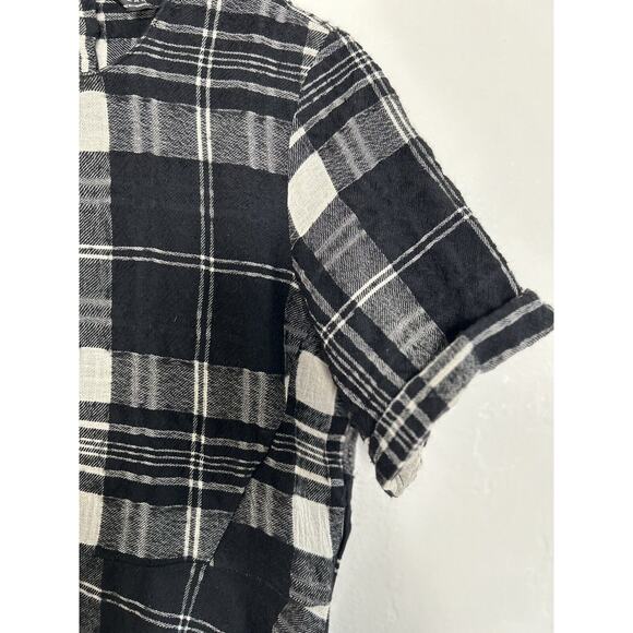 ZARA Dress Plaid Black and White Wool Blend burnout Size XS - Picture 6 of 9